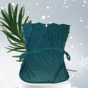 Petra Fashions Intimates Lace Trim Satin Night Gown Sleepwear / 3X